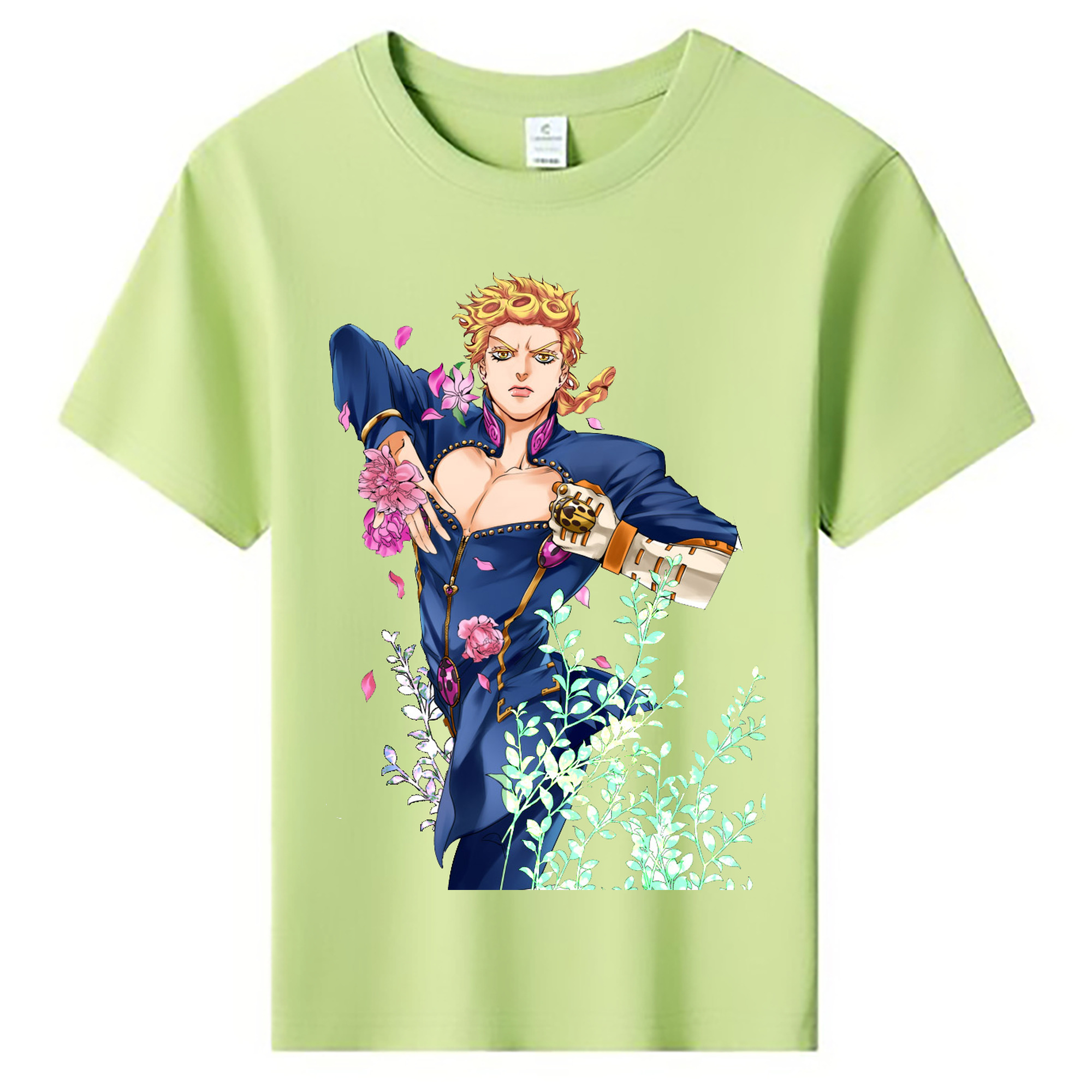 （画像用） ジョジョの奇妙な冒険 ジョルノ?ジョバァーナ JoJo's Bizarre Adventure Giorno Giovanna 綿100％キッズTシャツ（フロントプリント）